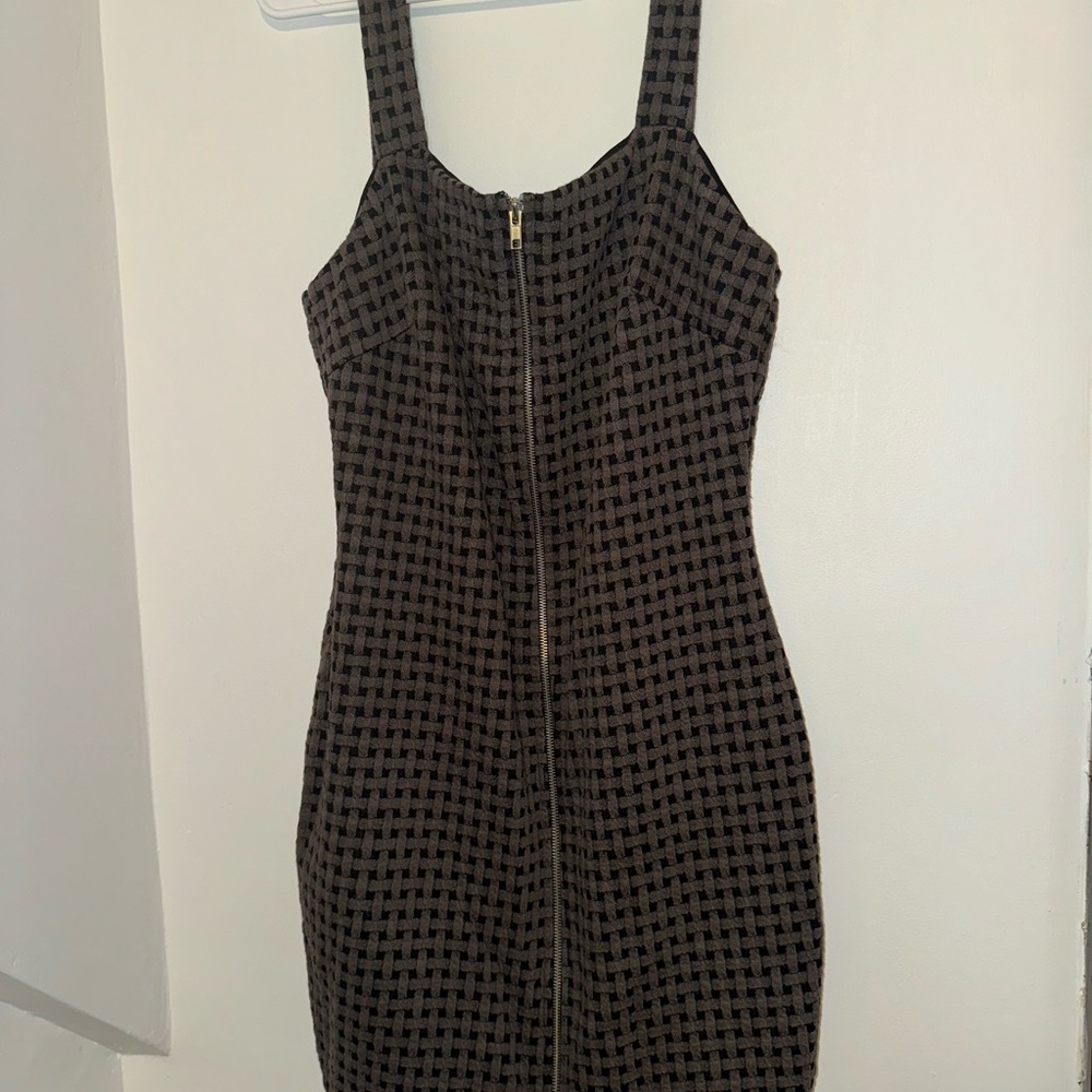 Cameo Checkered Mini Dress